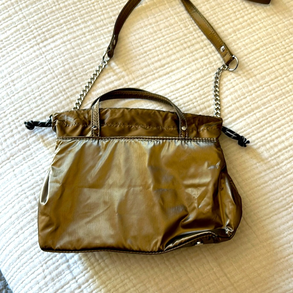 Small Mini Shoulder Bag, Gold Drawstring Purse - image 1